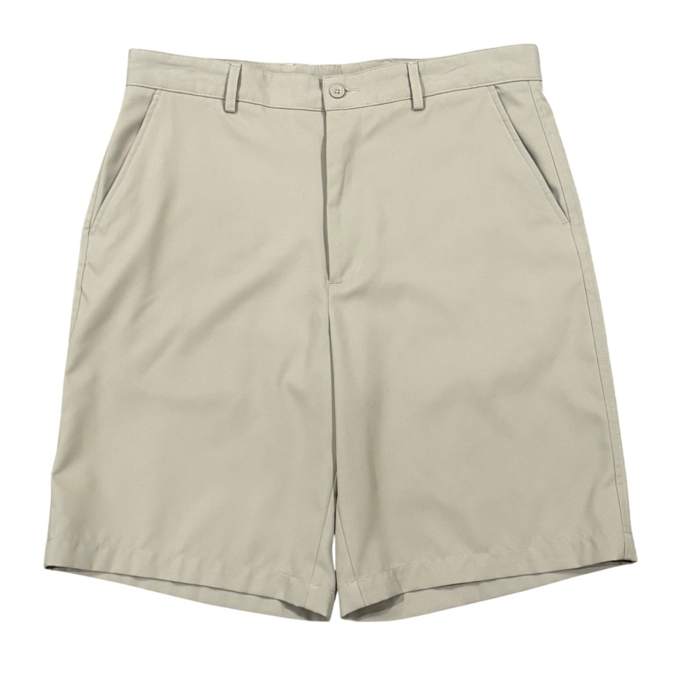 Bolle Golf Tech Mens Shorts Khaki Flat Front Stretch Performance Size 34